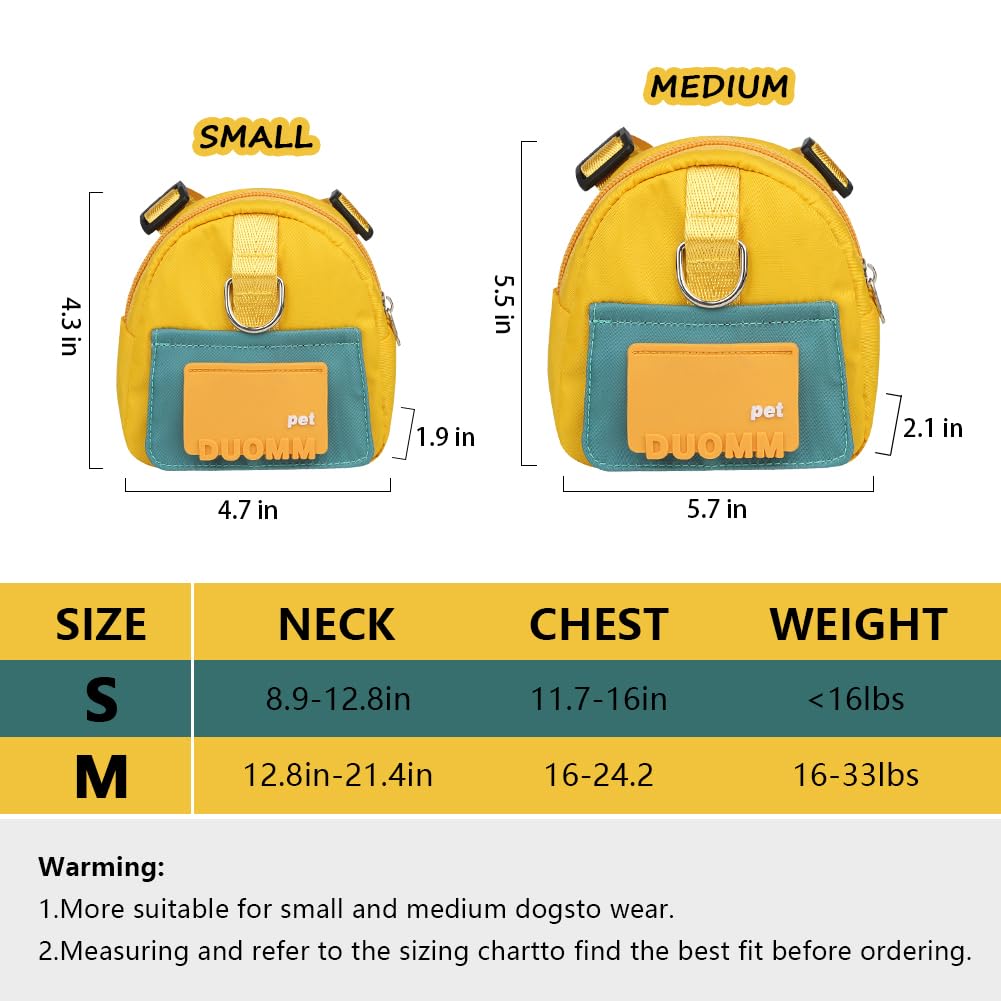 DoggieKit backpack harness yellow walking-use image with hands-free leash setup.