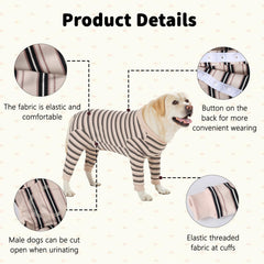 DoggieKit recovery suit with back opening for easy bathroom access