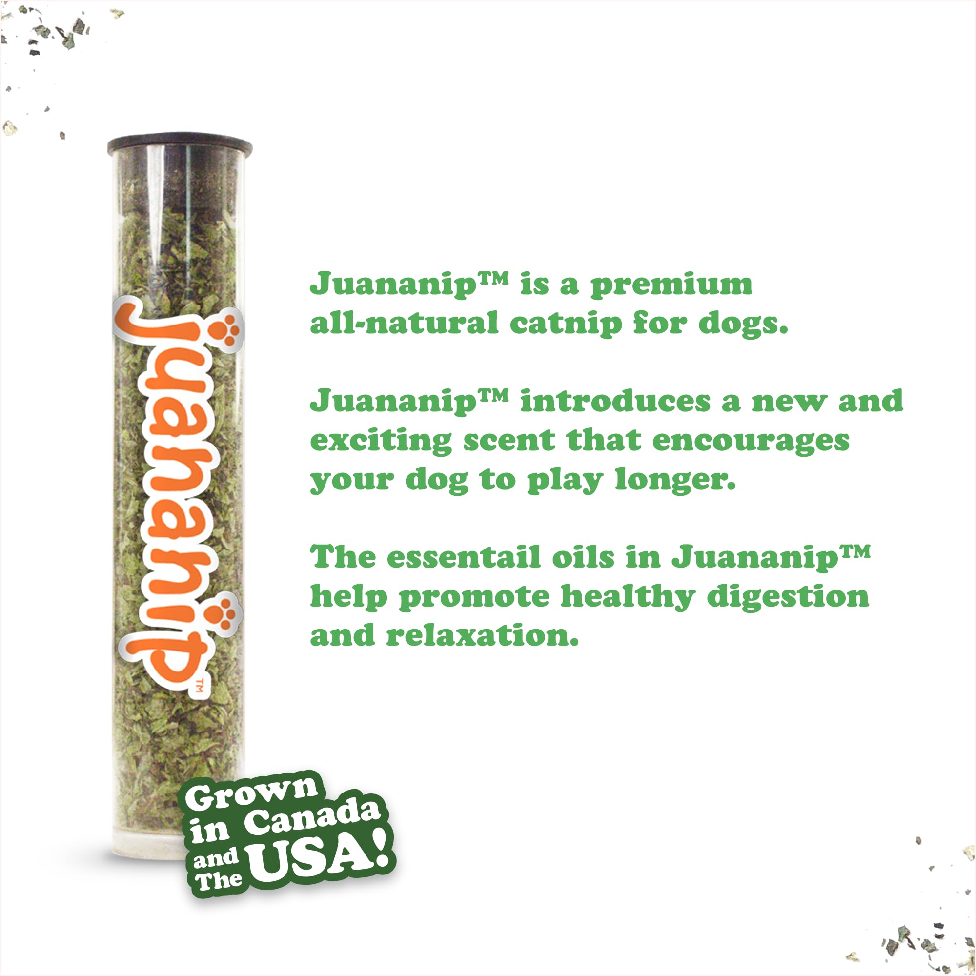 Doggijuana organic catnip bottle emphasizes natural enrichment with no artificial additives.