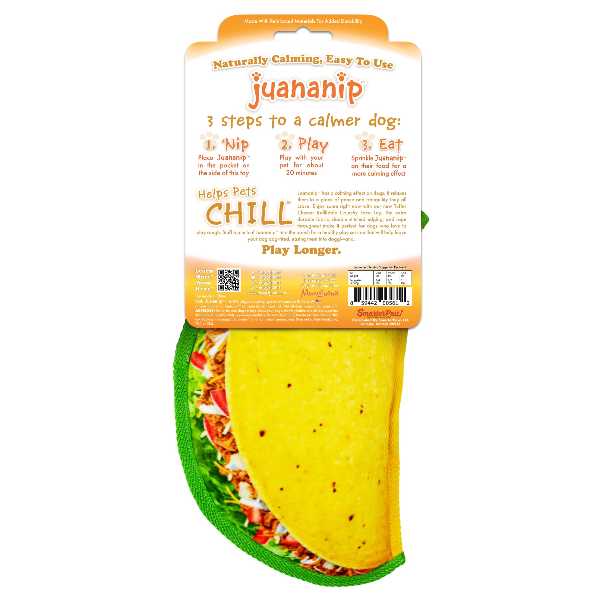 Doggijuana Tuffer Chewer Toy packaging with Juananip refill