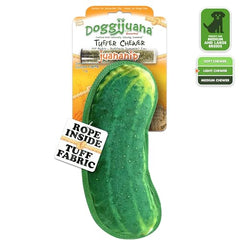 Doggijuana Tuffer toy durable fabric highlights long-lasting chew sessions.