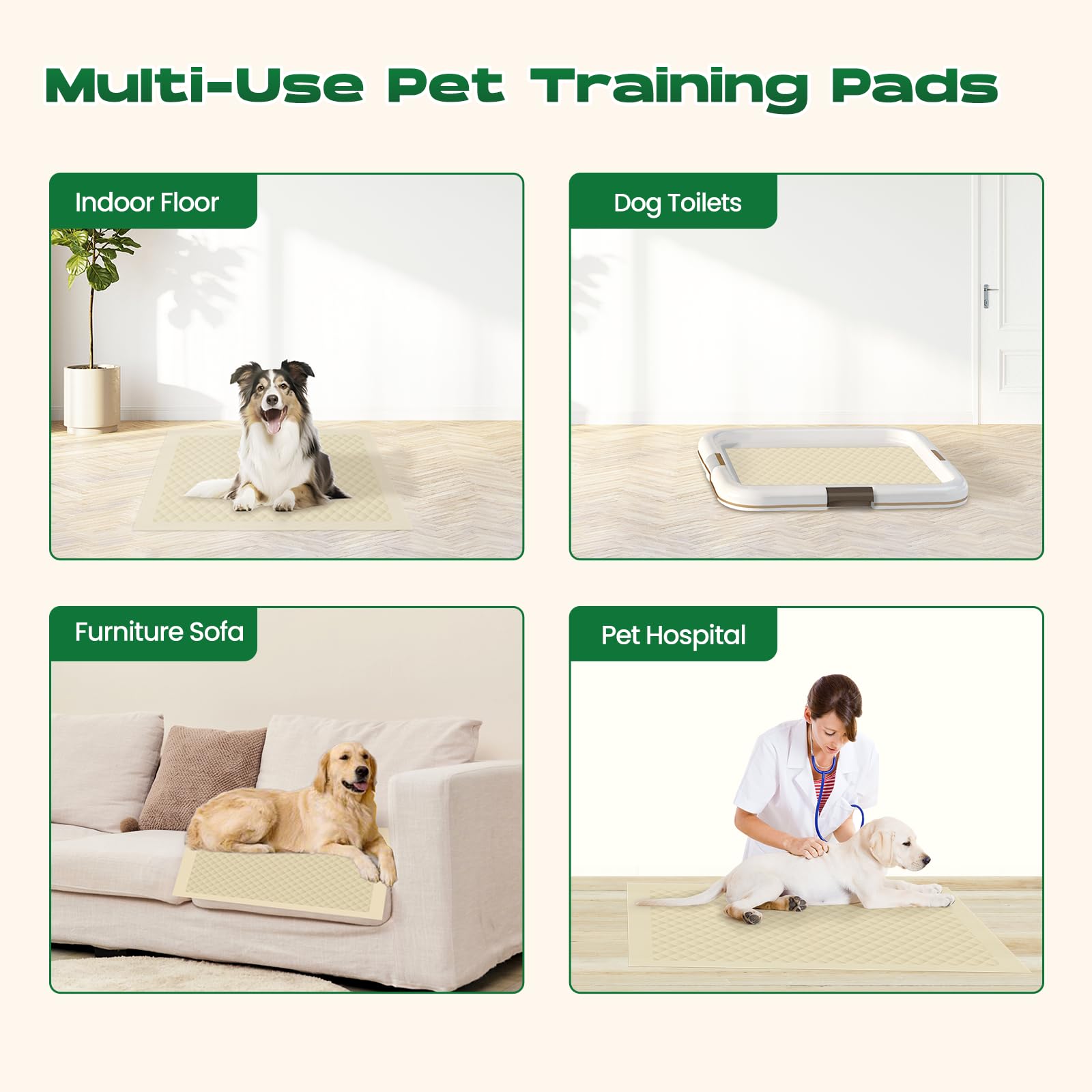 DOGGO DOUG puppy pads standard-size 22x22 on floor ideal for puppies.