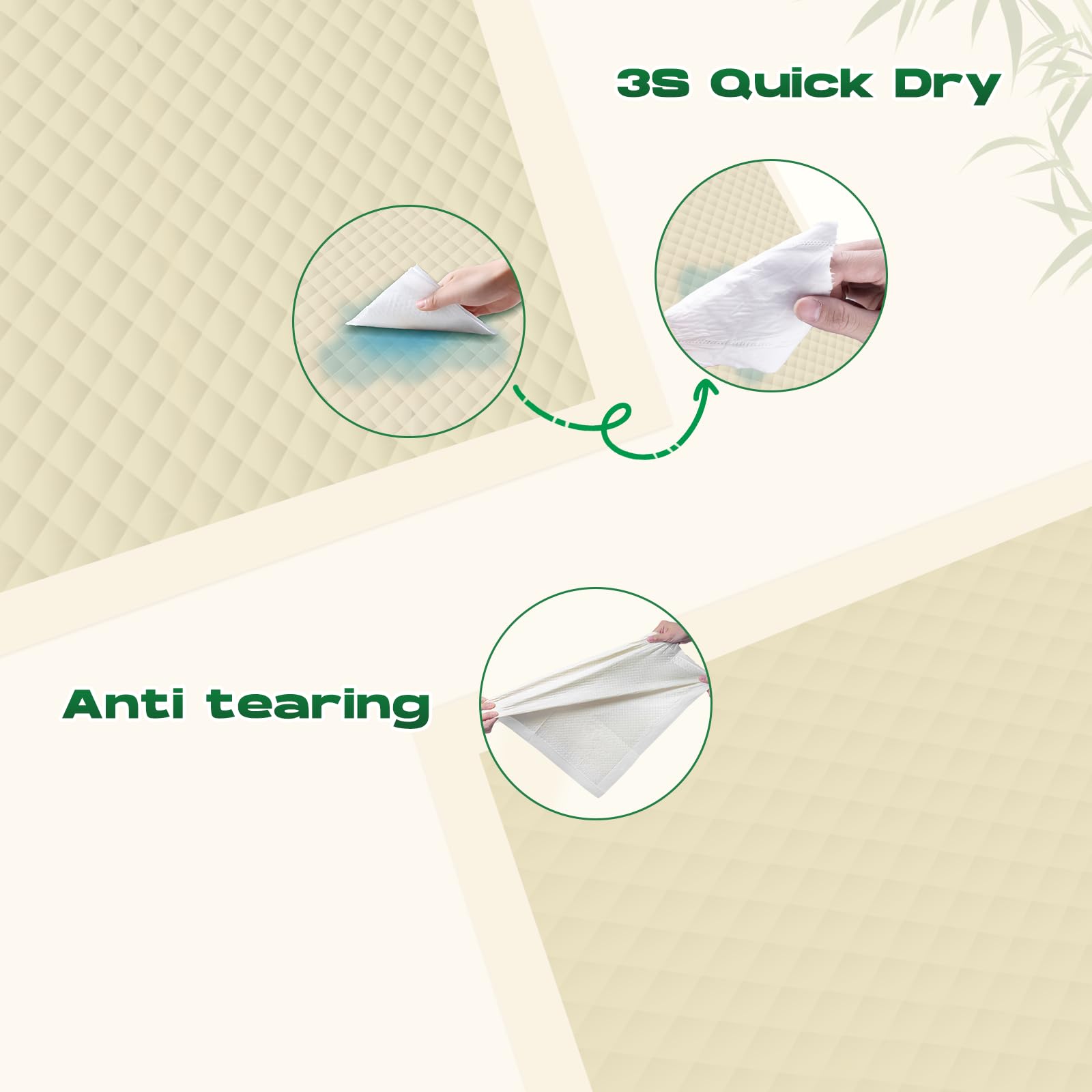 DOGGO DOUG puppy pads thick-design side view highlighting superior protection and absorbency.