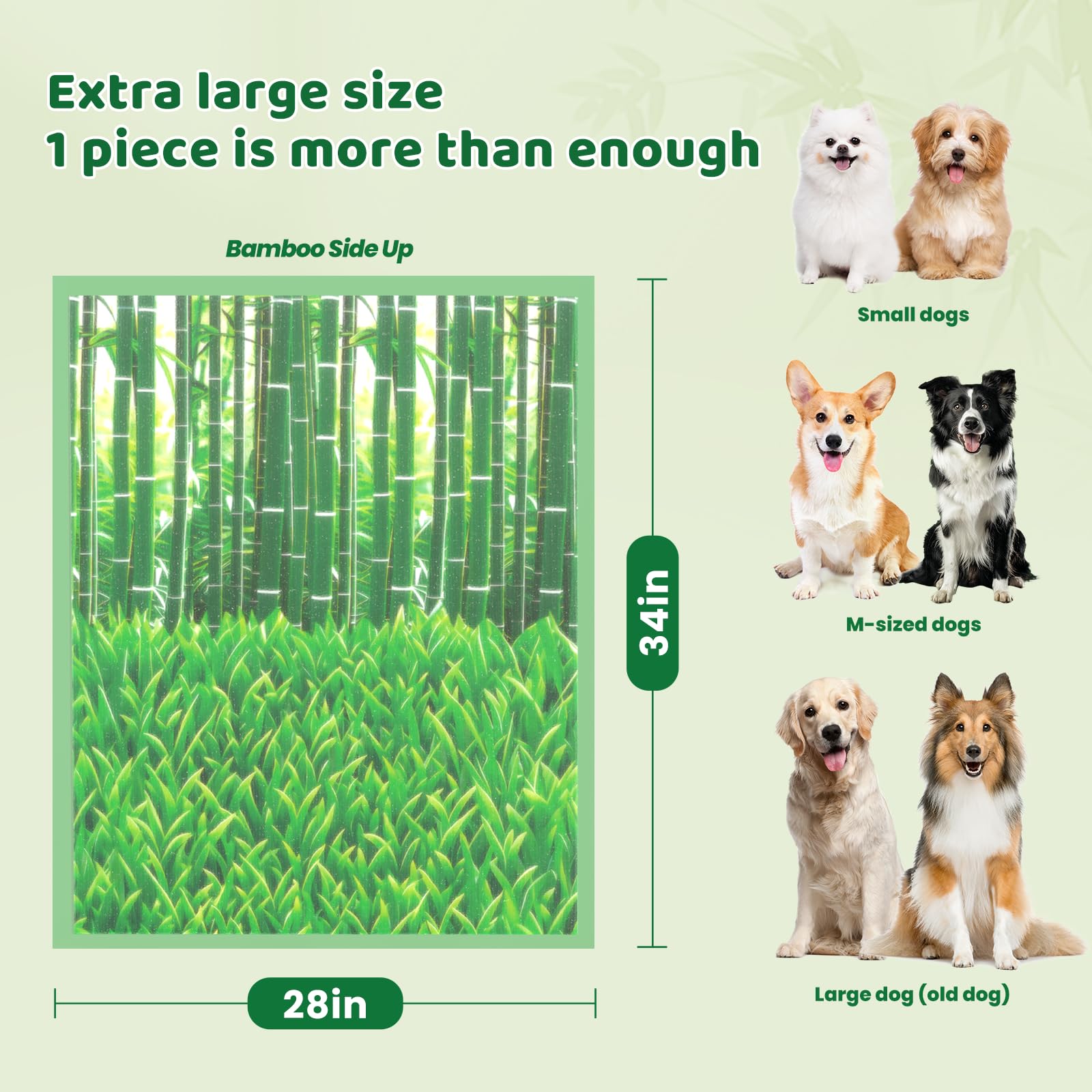 Doggo Doug Puppy Pads XL green-tea feature aids fresher air during training.