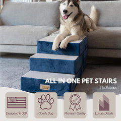DOGGO Selection 2-step blue adjustable stairs for gentle height change