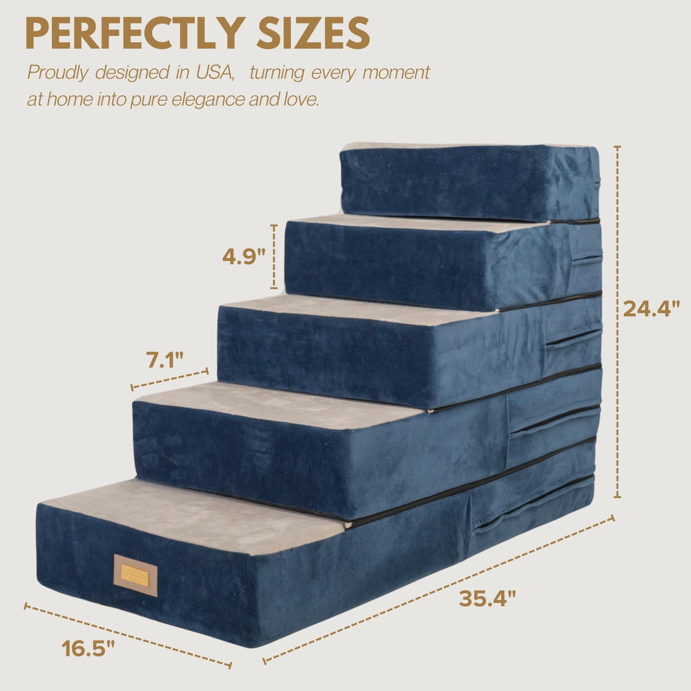 DOGGO Selection sofa-access blue stairs supports couch climbs