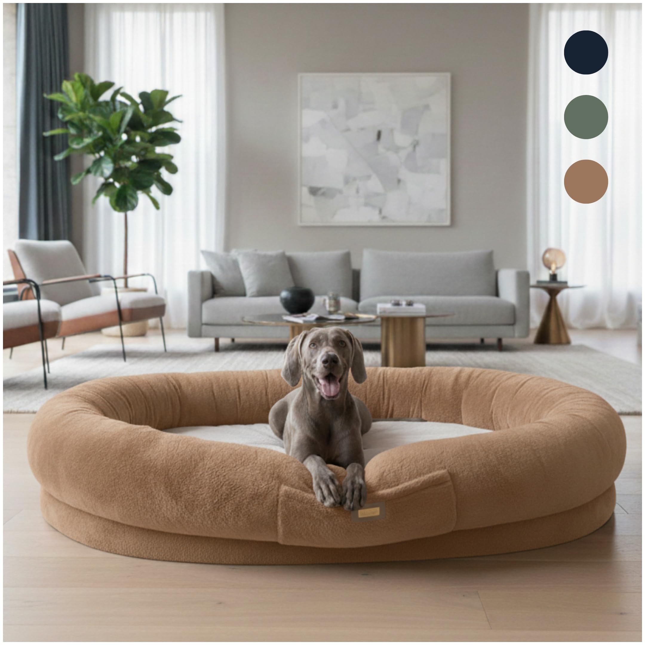DOGGO Selection extralarge human-dog-bed-lounger provides extra space for relaxing with your pet.