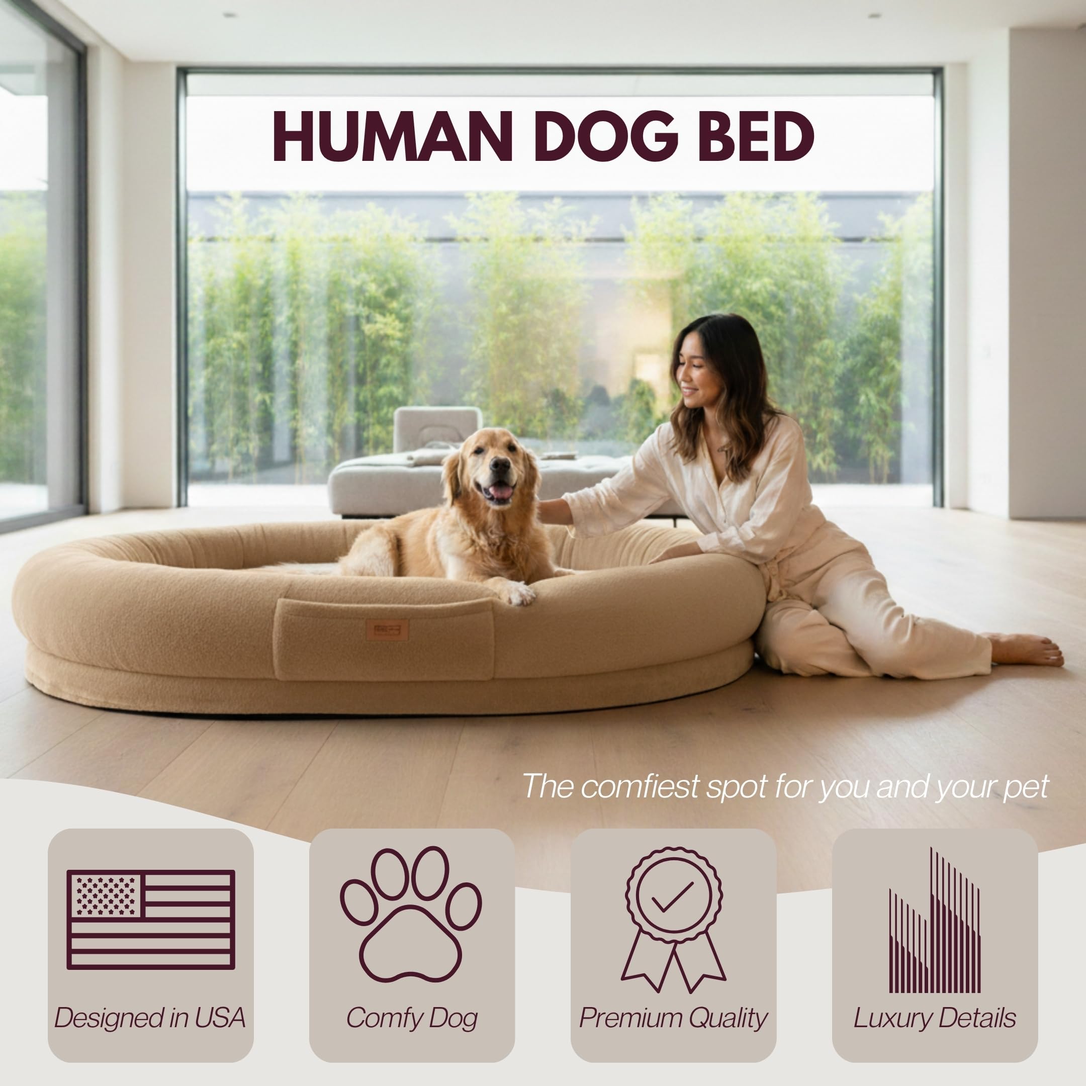 DOGGO Selection ultra-soft-plush-fabric close-up highlights skin-friendly texture for calm, cozy comfort.