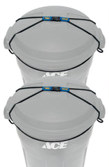 Doggy Dare trash can lock medium with bungee cord keeps pests out at the curb.