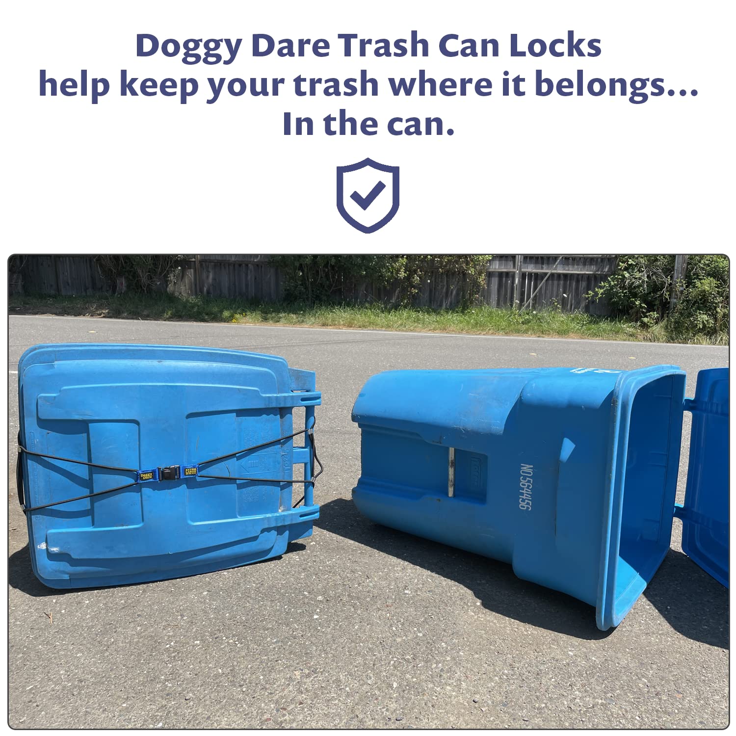 Doggy Dare helps limit mischief from raccoons and dogs at the trash area.