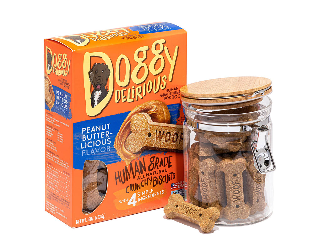 Doggy Delirious natural organic ingredients dog treats showcase wholesome, tasty bites.