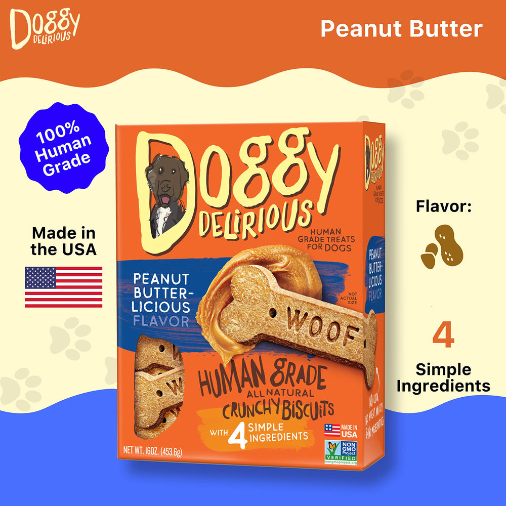 Doggy Delirious no artificial flavors colors or preservatives treats promote cleaner snacking.