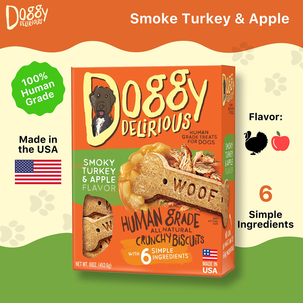 Doggy Delirious, sabor manzana, snack natural para perros