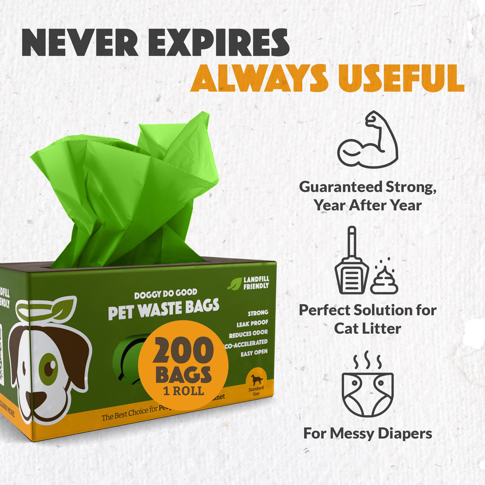 Doggy Do Good standard-size bags measuring 7x13.4 inches for ample capacity.