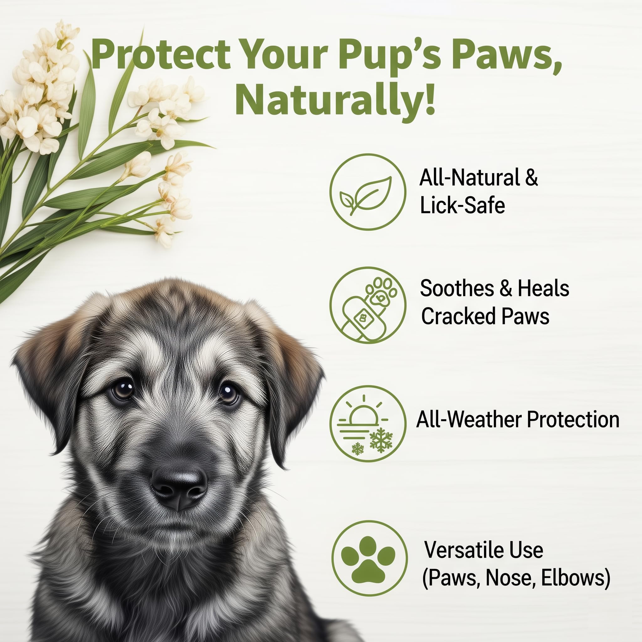 Made in USA, cruelty-free Doggy Style Paw Balm supports year-round paw comfort
