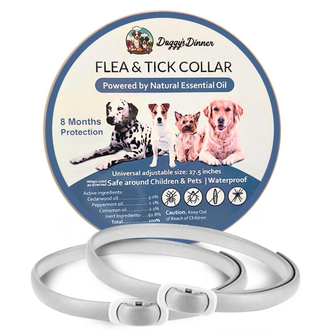 Doggy's Dinner Verdepets collar packaging highlights natural flea and tick protection.