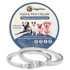 Doggy's Dinner Verdepets collar packaging highlights natural flea and tick protection.