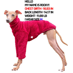 Doggystar easy-on-off greyhound fleece helps quick dressing during cold mornings.