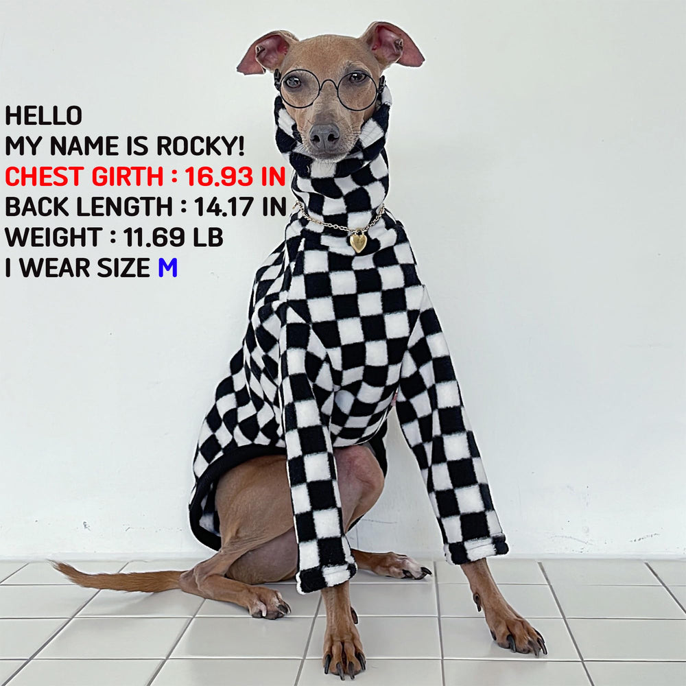 Doggystar iggy polar fleece sweater side profile showing easy-on design