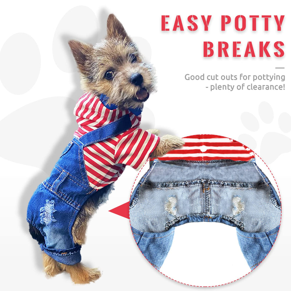 Doggyzstyle denim pants back view highlighting durable stitching.