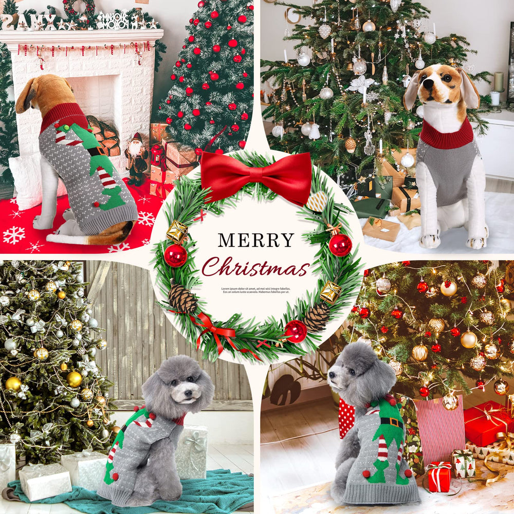 DOGGYZSTYLE Grey Elf Christmas sweater side view shows comfortable fit