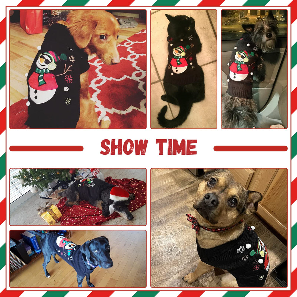 DOGGYZSTYLE knitted Christmas dog sweater with festive pattern for holiday photos.