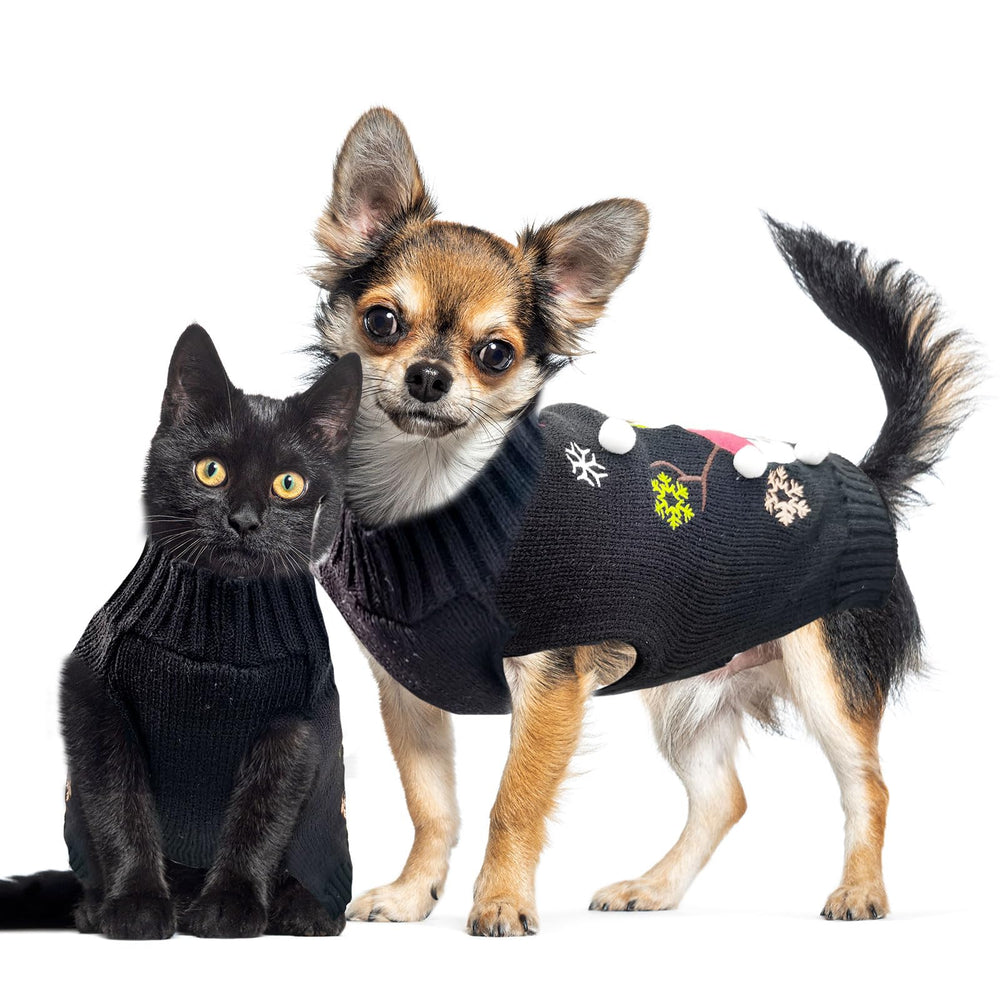 DOGGYZSTYLE turtleneck warm dog sweater provides extra neck warmth.