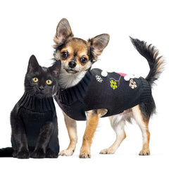 DOGGYZSTYLE turtleneck warm dog sweater provides extra neck warmth.