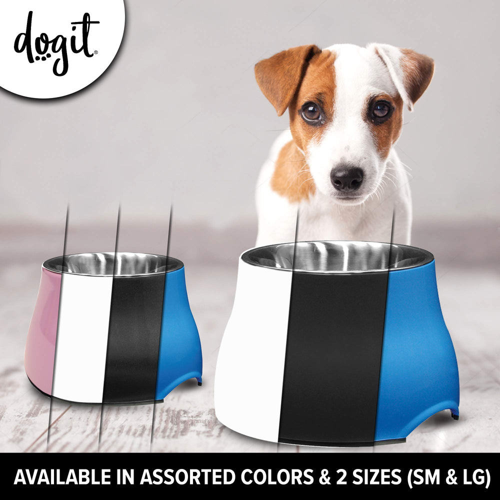 Dogit anti-slip base keeps bowls steady during feeding.