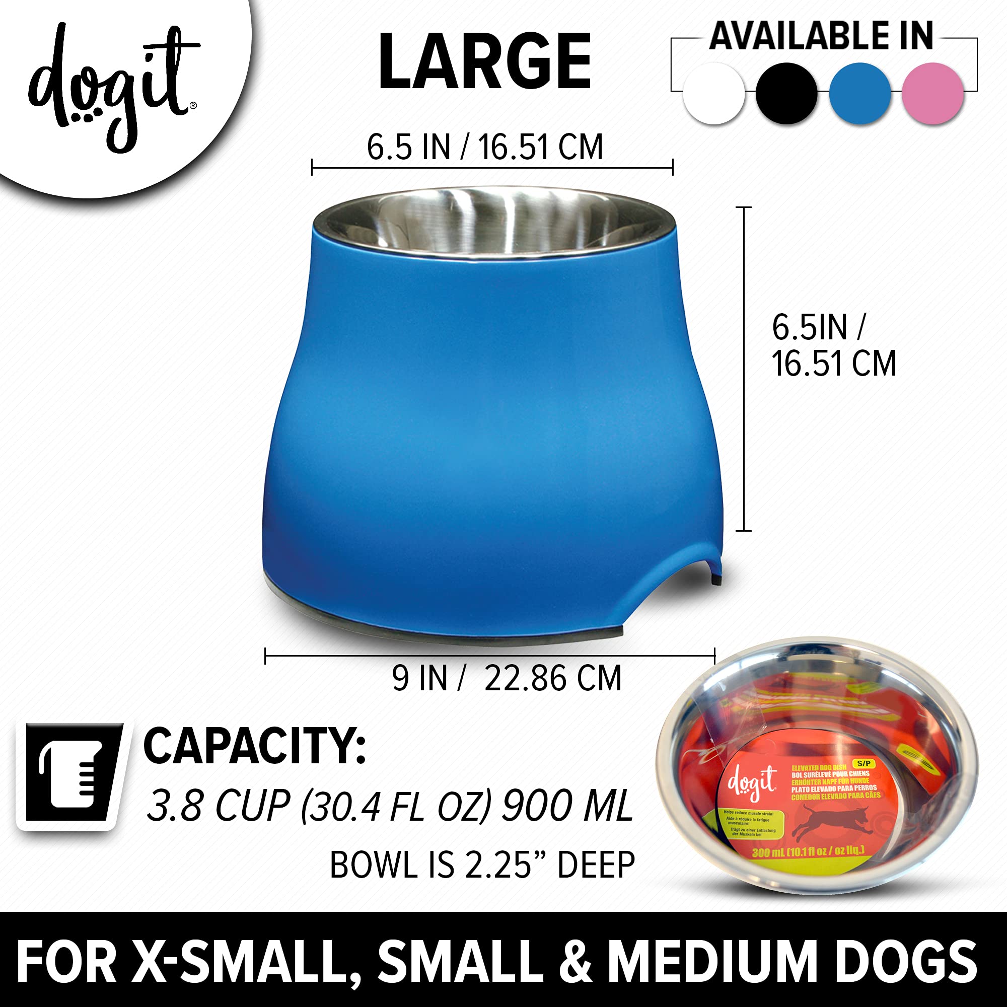 Dogit inner bowl is dishwasher safe for quick post-meal cleanup.