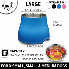 Dogit inner bowl is dishwasher safe for quick post-meal cleanup.