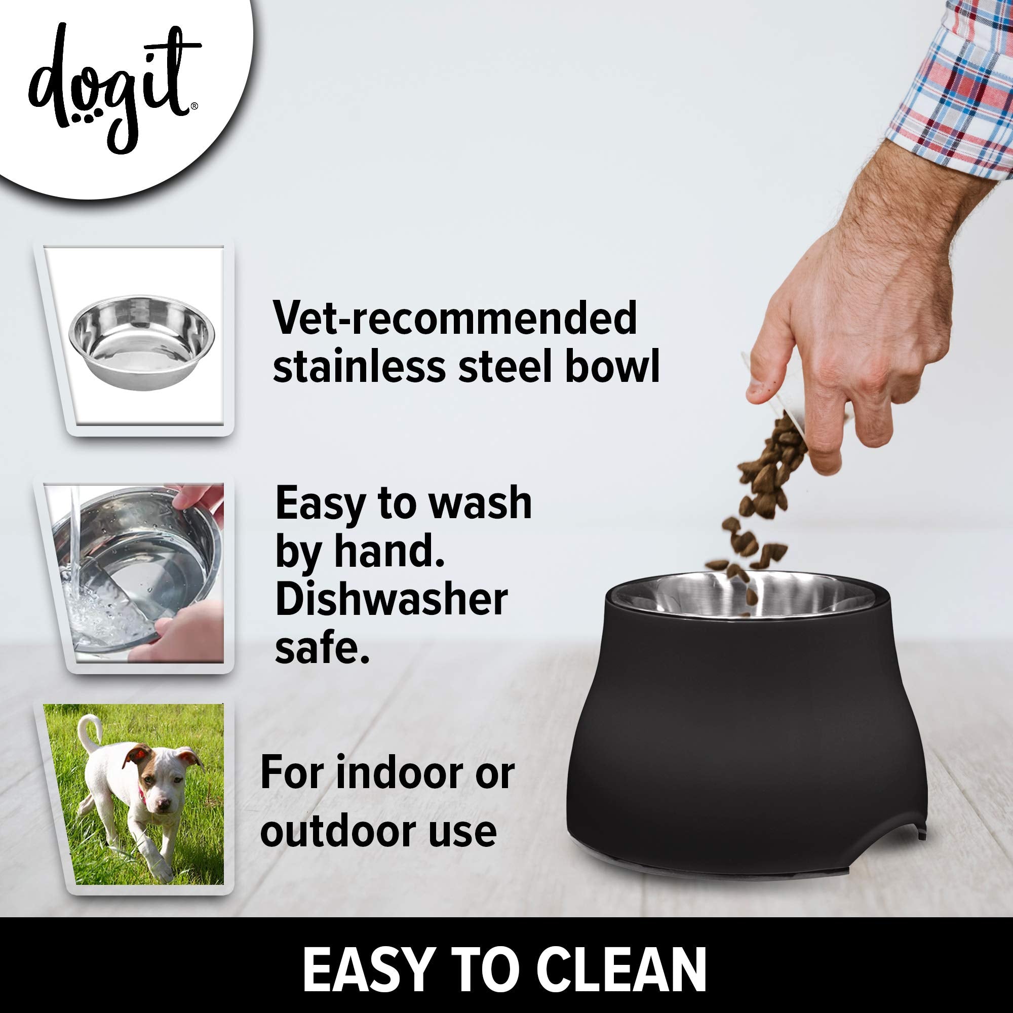 Dogit elevated dog bowl compatible with cats for shared feeding stations.