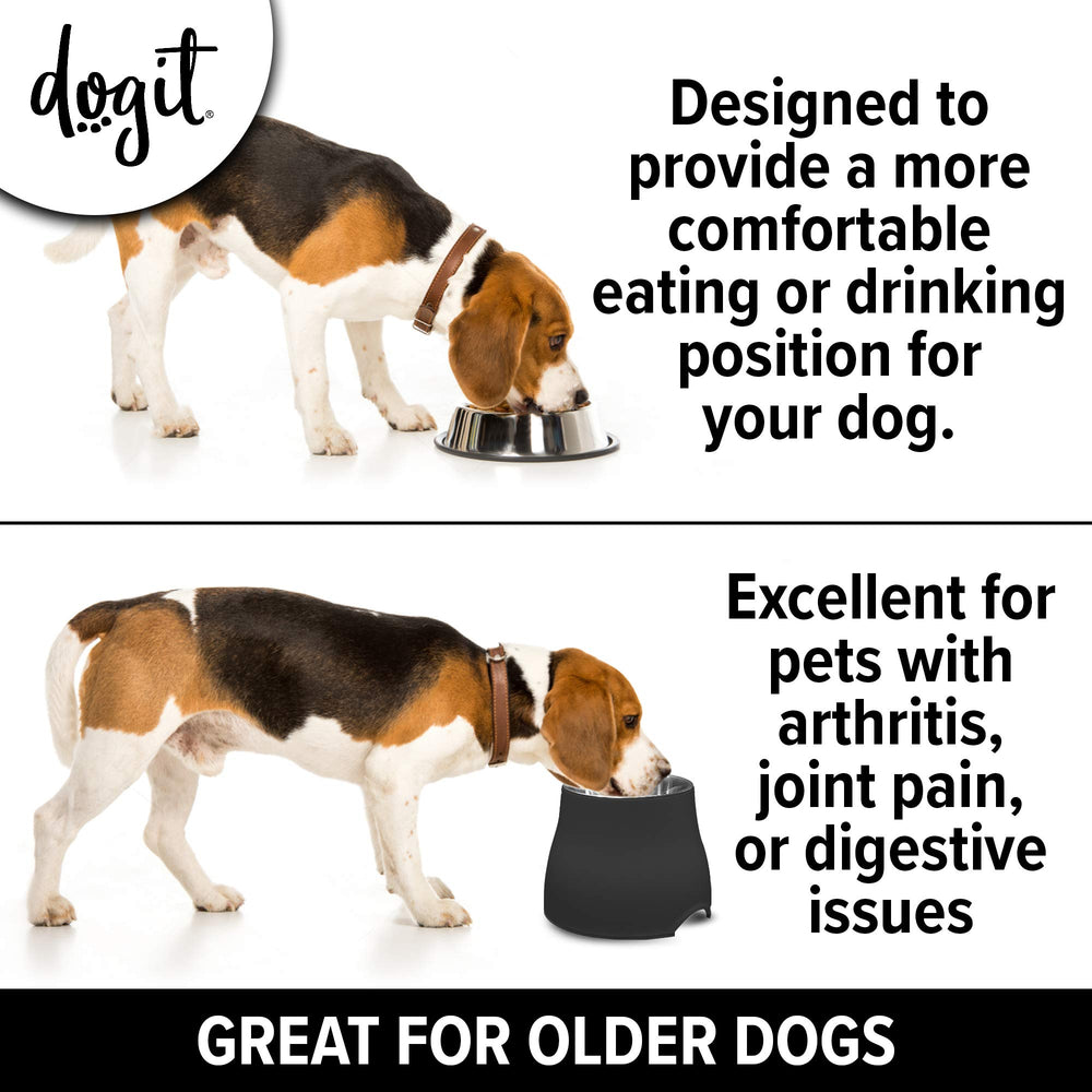 Dogit elevated dog bowl dishwasher-safe design for quick, hygienic cleaning after meals.
