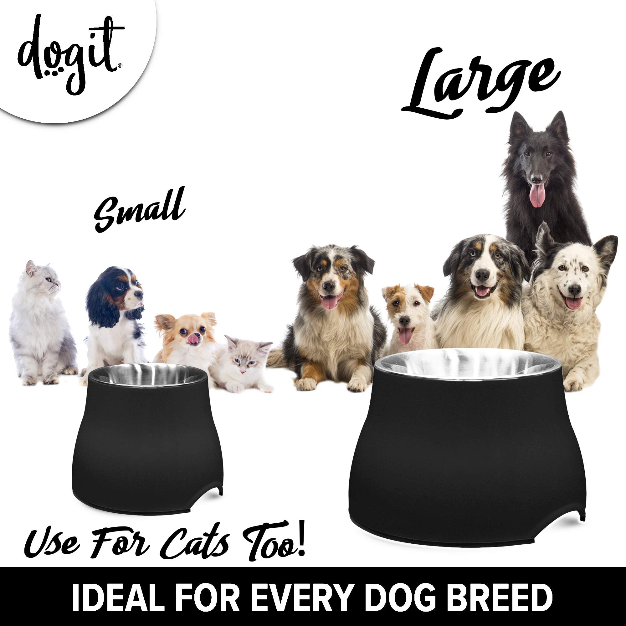 Dogit elevated dog bowl ready-to-pair with mats for organized feeding areas.