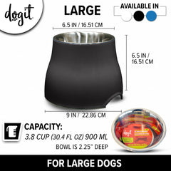 Dogit elevated dog bowl water and food setup ideal for multi-use feeding.