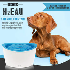 Dogit Zeus 6L capacity water fountain demonstrates long-lasting hydration between refills.
