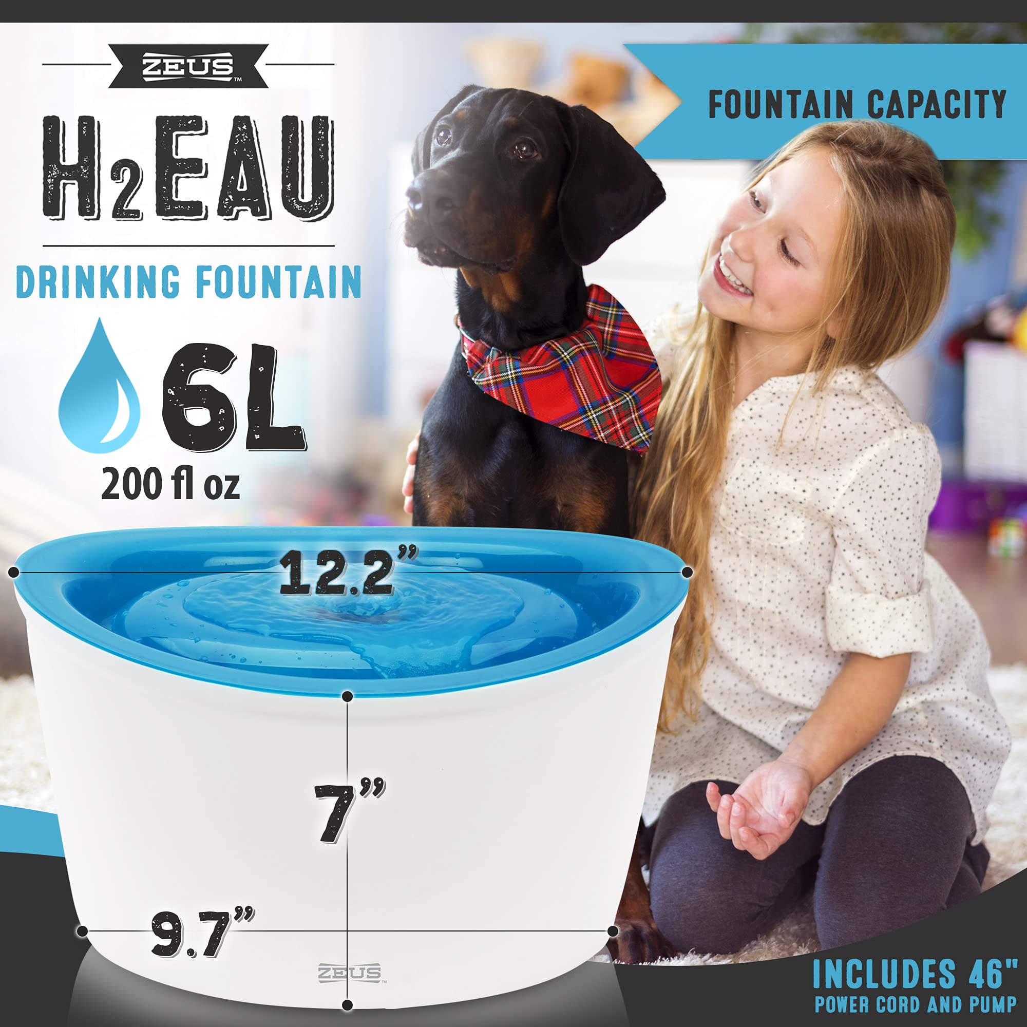 Dogit Zeus elevated design for pets provides stable feeding and spill prevention.