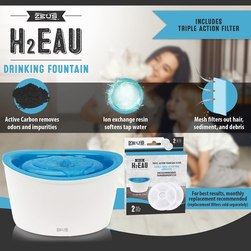 Dogit Zeus quiet-flow feature ensures peaceful drinking sessions for dogs and cats.