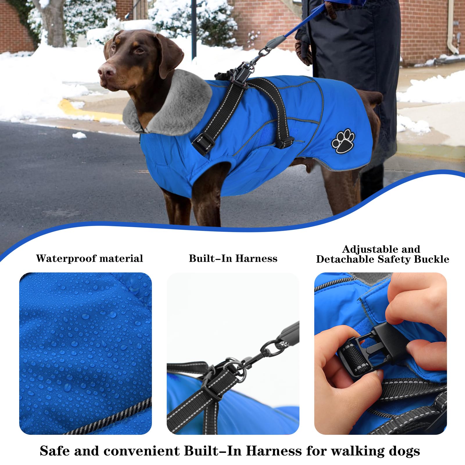 Doglay dog coat reflective stripes highlight visibility for night walks