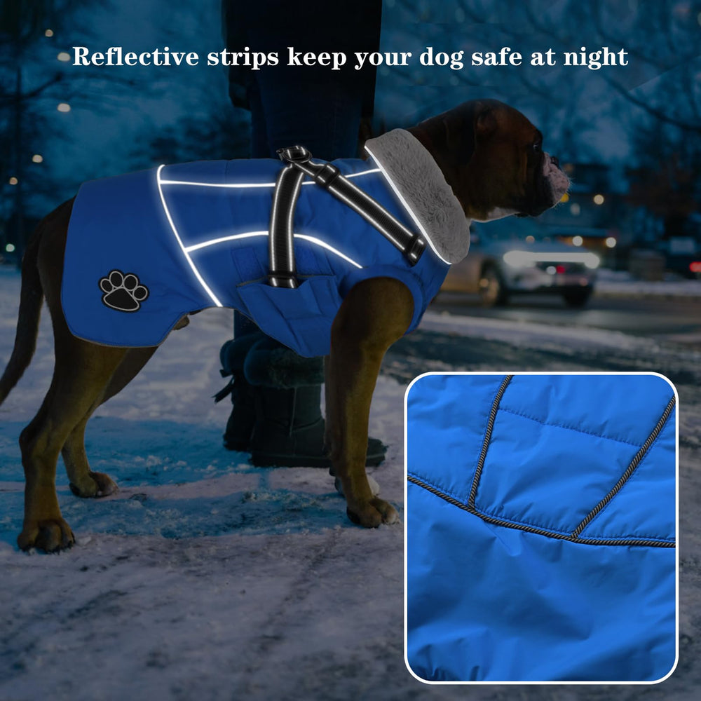 Doglay dog coat warm collar lining provides cozy protection in cold mornings