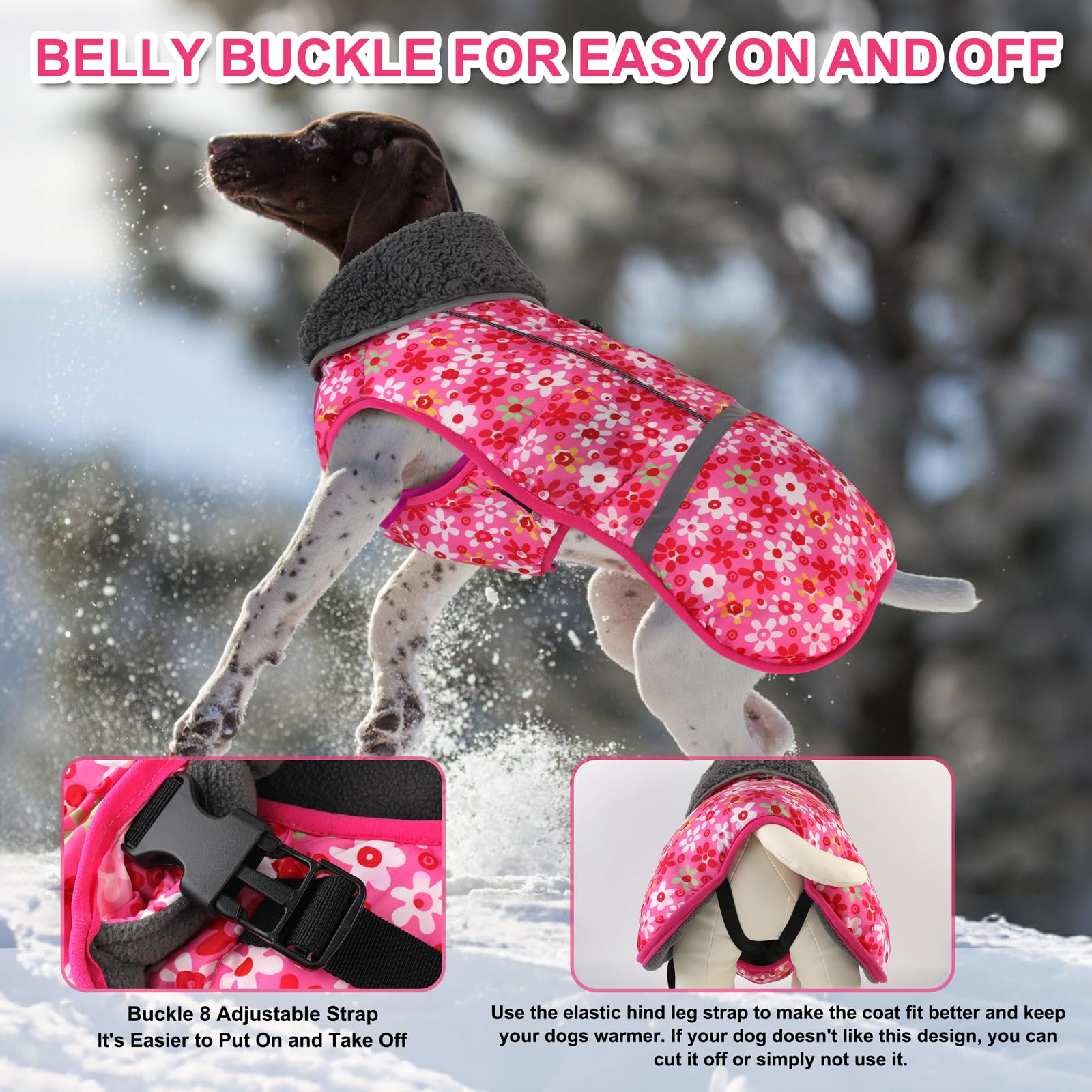 Doglay dog coat warm fleece lining for cozy warmth