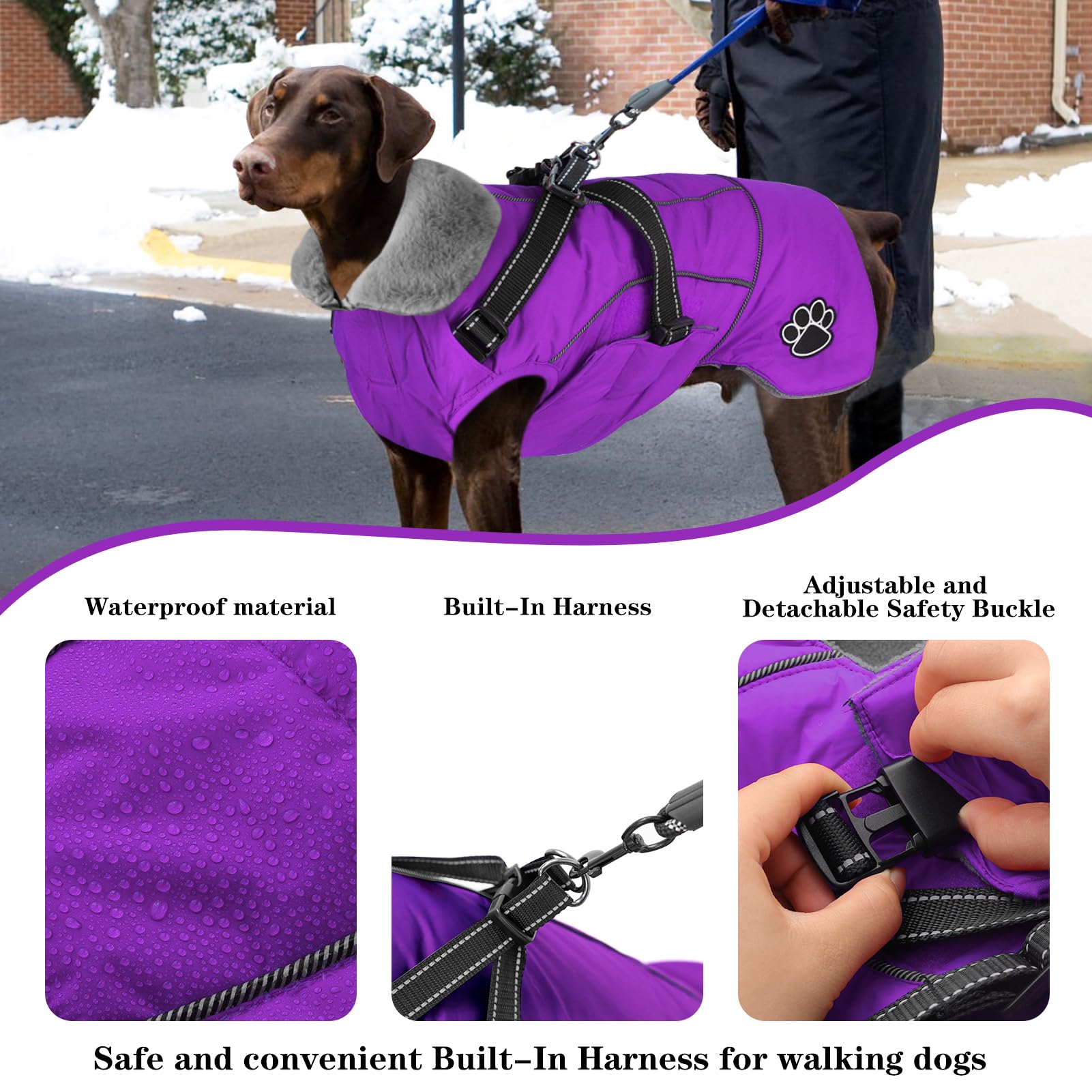 Doglay dog jacket reflective stripes at night boost visibility during evening strolls.