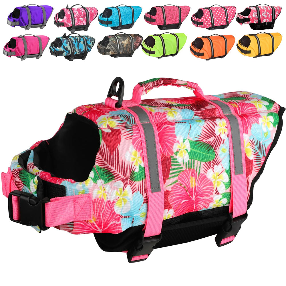 Doglay life jacket front view with bright color and buoyant fit for water adventures.