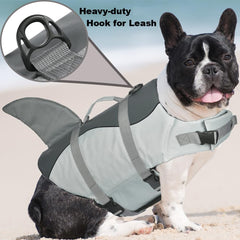 Doglay Dog Life Jacket Shark buoyancy material close-up highlights durable ripstop fabric.