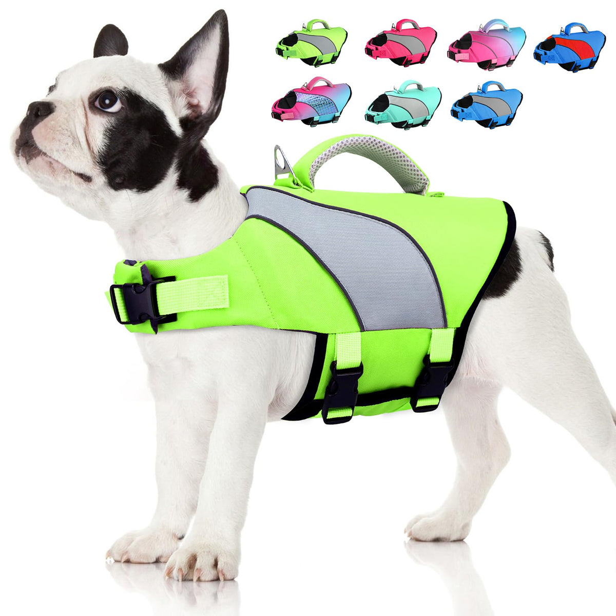 Doglay dog life jacket sizes shown for a secure fit across breeds.