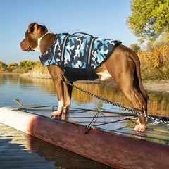 Doglay dog life jacket top handle for quick rescues.