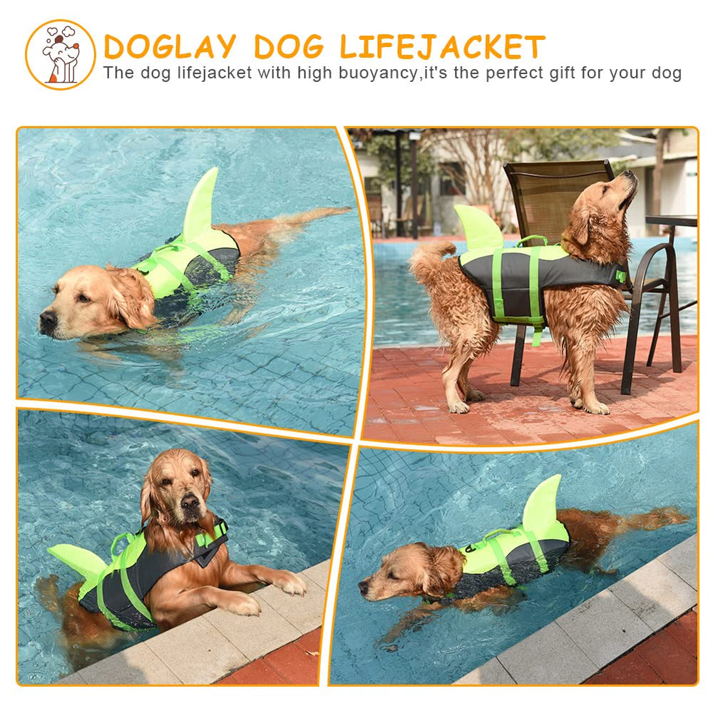 Doglay Dog Life Vest adjustable belt buckles highlights secure fit and quick removal.