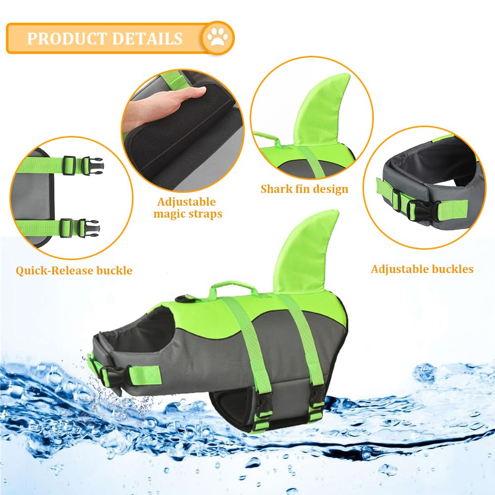 Doglay Dog Life Vest rescue handle use shows easy manual retrieval from water.
