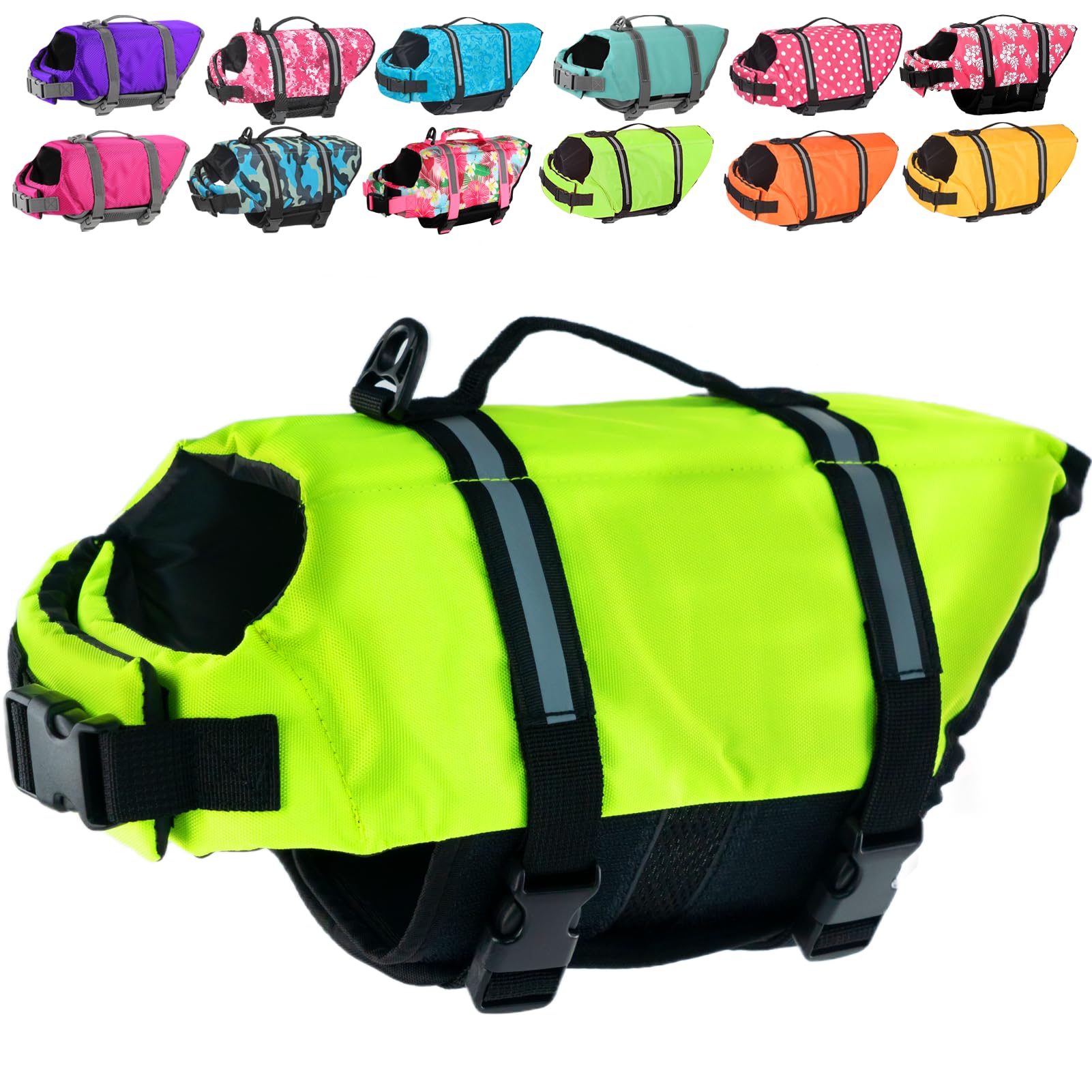 Doglay Life Jacket front view with bright visibility for safer water days