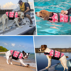 Doglay life vest swimming hero shot showing buoyancy and secure fit in water